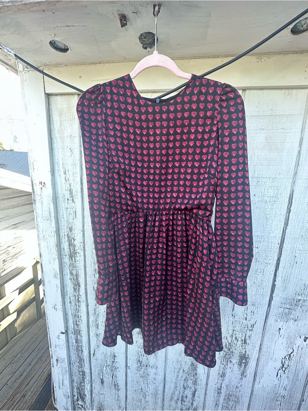 Zara Black Dress with Heart Print